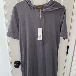 LA Relaxed Oversized Short Sleeve Hoodie Dress